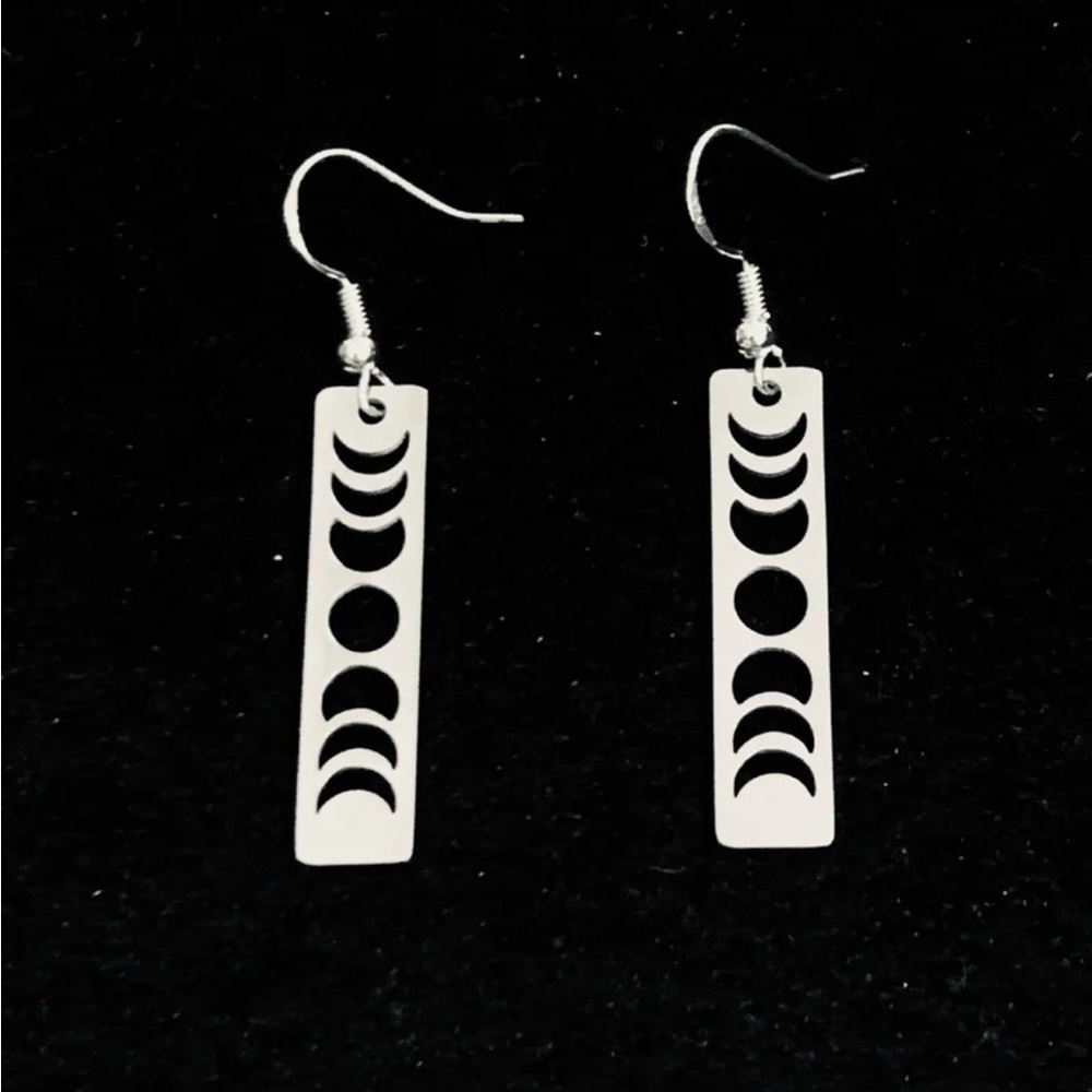 Moon Phases Bar dangle Earrings